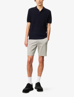 ARNE: Square Textured Knitted Polo Shirt