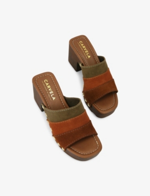 CARVELA COMFORT: Settanta Suede Platform Heeled Mules