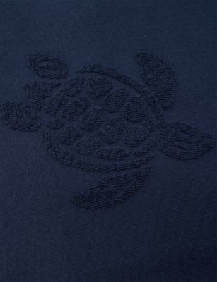 Vilebrequin Womens Santah Turtle Cotton Beach Towel Bleu Marin