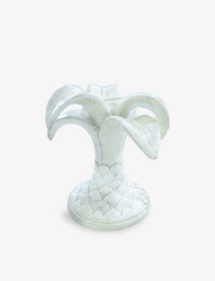LES OTTOMANS: Palm Tree Ceramic Candlestick Holder 20cm