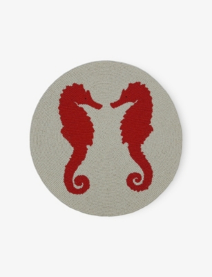 LES OTTOMANS: Sea Horse Bead-Embellished Tablemat 38cm