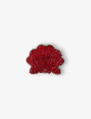 LES OTTOMANS: Shell Bead-Embellished Napkin Rings Set of Two