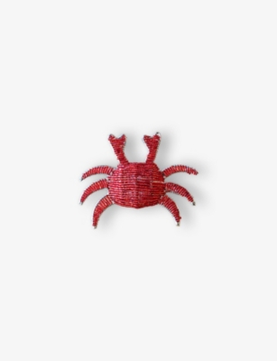 LES OTTOMANS: Crab Bead-Embellished Napkin Rings Set of Two