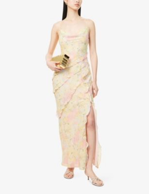 PRETTY LAVISH: Constance Ruffled Chiffon Maxi Dress