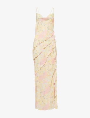 PRETTY LAVISH: Constance Ruffled Chiffon Maxi Dress