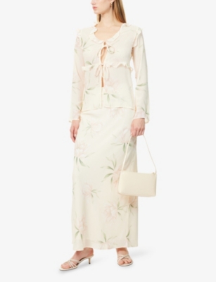 Pretty Lavish Womens Leoni Ruffled Woven Top Cream In Neutral