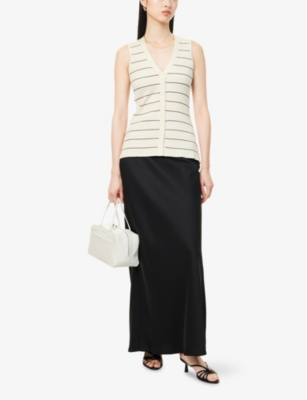 PRETTY LAVISH: Breya Mid-Rise Satin Maxi Skirt