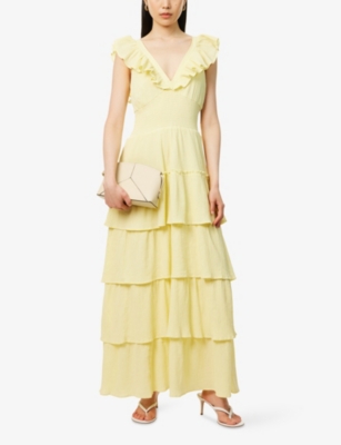 PRETTY LAVISH: Opal Ruffle Cotton Maxi Dress
