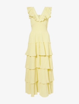 PRETTY LAVISH: Opal Ruffle Cotton Maxi Dress