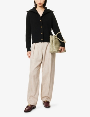 Bottega Veneta Wool Cardigan In Black