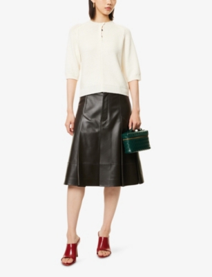 Bottega Veneta Womens Short-sleeve Wool Knitted Top Chalk In Neutral