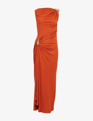 BOTTEGA VENETA: Drop-Waist Brand-Hardware Crepe-Jersey Maxi Dress