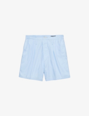 PRADA: Elasticated-Waist Regular-Fit Cotton-Poplin Bermuda Shorts