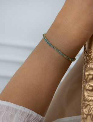 La Maison Couture Womens Assya Panama 18ct Yellow Gold-plated Sterling-silver And Silk Friendship Bracelet Turquois In Turquoise