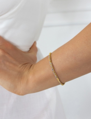 La Maison Couture Womens Assya Panama 18ct Yellow Gold-plated Sterling-silver And Silk Friendship Bracelet Lilac In Lilac