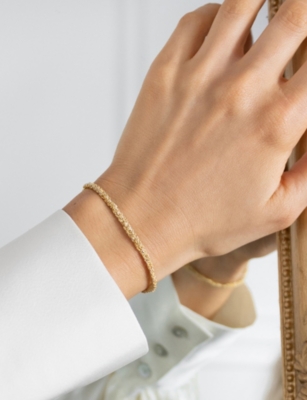 LA MAISON COUTURE: ASSYA Panama 18ct Yellow Gold-Plated Sterling-Silver and Silk Friendship Bracelet
