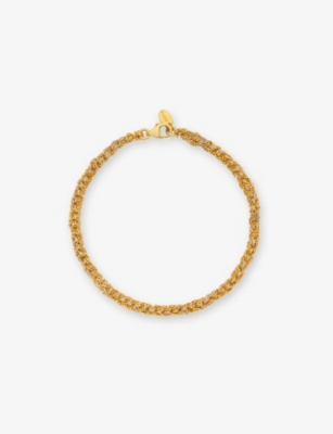 LA MAISON COUTURE: ASSYA Panama 18ct Yellow Gold-Plated Sterling-Silver and Silk Friendship Bracelet