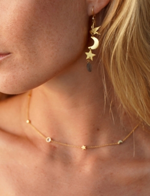 La Maison Couture Womens Assya London Selene 18ct Yellow Gold Vermeil And Cubic Zirconia Necklac In Gold