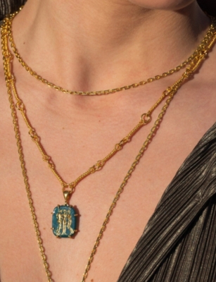 La Maison Couture Womens Green Ece London The Charities London 22ct Yellow Gold Vermeil&nbsp;and Carnelian Necklac In Green