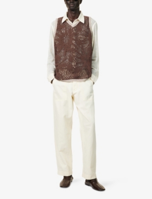 Oas Mens Astrea Orion Crochet Cotton-blend Vest