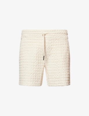 OAS MENS OAS ECRU PORTO WAFFLE COTTON-POPLIN SHORTS 