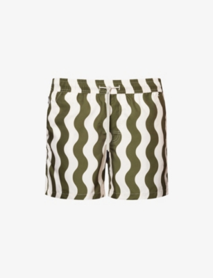 Shop Oas Mens  Forest Waver Striped Swim Shorts