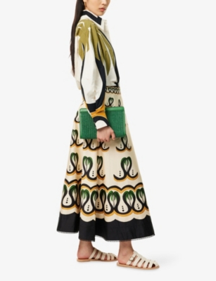 FARM RIO: Tree Flow Cotton Maxi Skirt