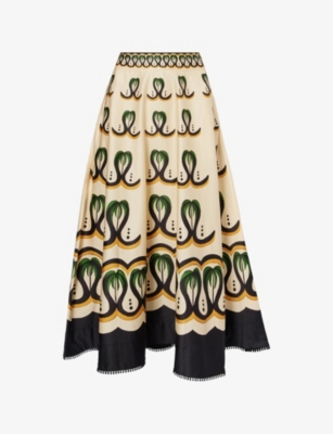 FARM RIO: Tree Flow Cotton Maxi Skirt
