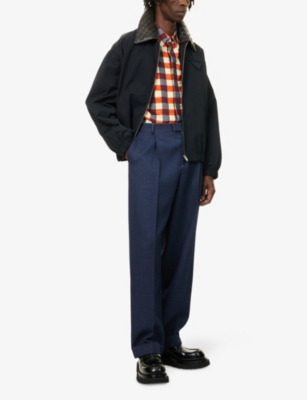BOTTEGA VENETA: Intrecciato-Collar Blouson Cotton-Blend Jacket