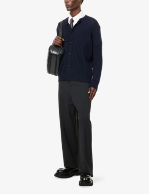 BOTTEGA VENETA: Crewnck Ribbed Wool Cardigan