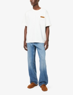 Bottega Veneta Men White Crewneck Cotton T-shirt, Xl Luxury T-shirts For Men Darveys