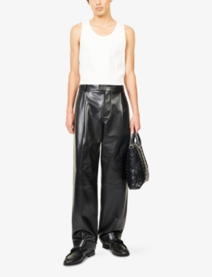 BOTTEGA VENETA: Compact Brand-Patch Cotton-Blend Ribbed Knit Tank Top