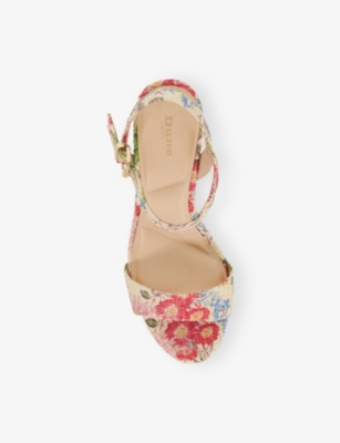 DUNE WOMENS MULTI RAFFIA MONOTONE RAFFIA PLATFORM SANDALS EUR 36 / 3 UK 