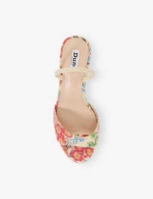 DUNE: Madelines Faux-Raffia Heeled Sandals