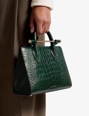 Strathberry Womens The  Croc-embossed Mini Leather Tote Bag