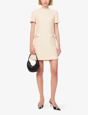 Valentino Beige Wool And Silk Short Dress