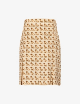 Valentino Womens Betulla Multicolor Printed Pleated Silk Midi Skirt In Multi