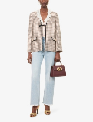 VALENTINO GARAVANI: Frayed-Hem Straight-Leg Denim Jeans
