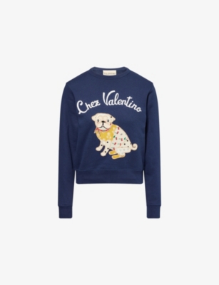 VALENTINO GARAVANI: Chez Valentino Embroidered Cotton-Jersey Sweatshirt