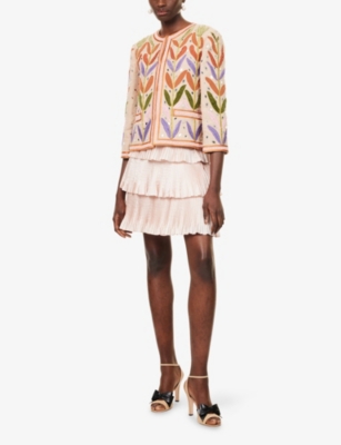 VALENTINO GARAVANI: Embellished Cropped Linen Jacket