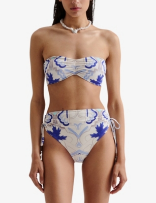 MALINA: Lottie Printed Bandeau Bikini Top
