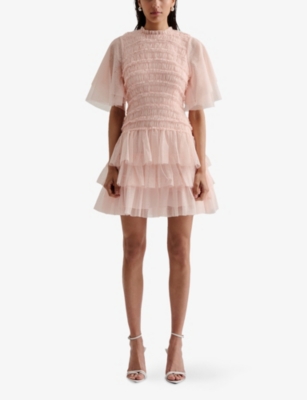 MALINA: Minnie Short-Sleeve Woven Mini Dress