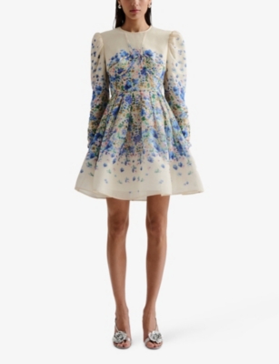 Malina Womens Ditsy Leoni Floral-print Silk-blend Mini Dress In Ditsy