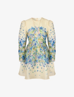 Malina Womens Ditsy Leoni Floral-print Silk-blend Mini Dress In Ditsy
