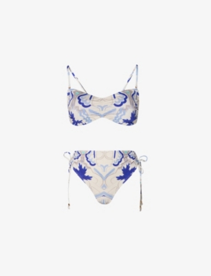 Malina Womens Mosaic Lottie High-rise Bikini Bottoms