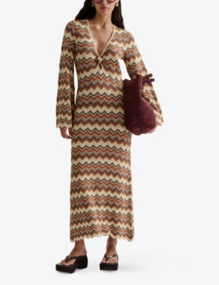 MALINA: Zinna Wide-Sleeve Knitted Maxi Dress