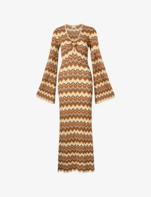 MALINA: Zinna Wide-Sleeve Knitted Maxi Dress