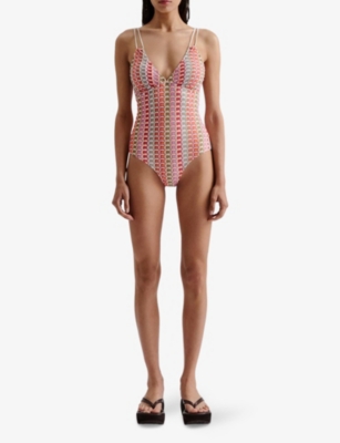 MALINA: Nerea Patterned Knitted Swimsuit