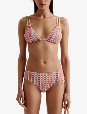 Malina Womens Multi Irma Fine-knit Bikini Top Xs