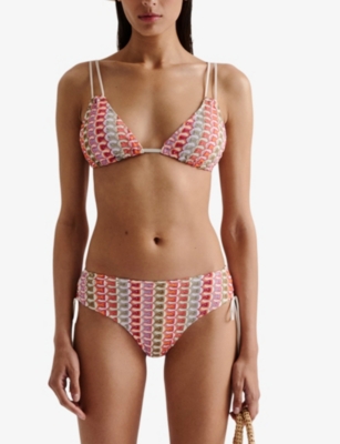 Malina Womens Multi Irma Fine-knit Bikini Top Xs